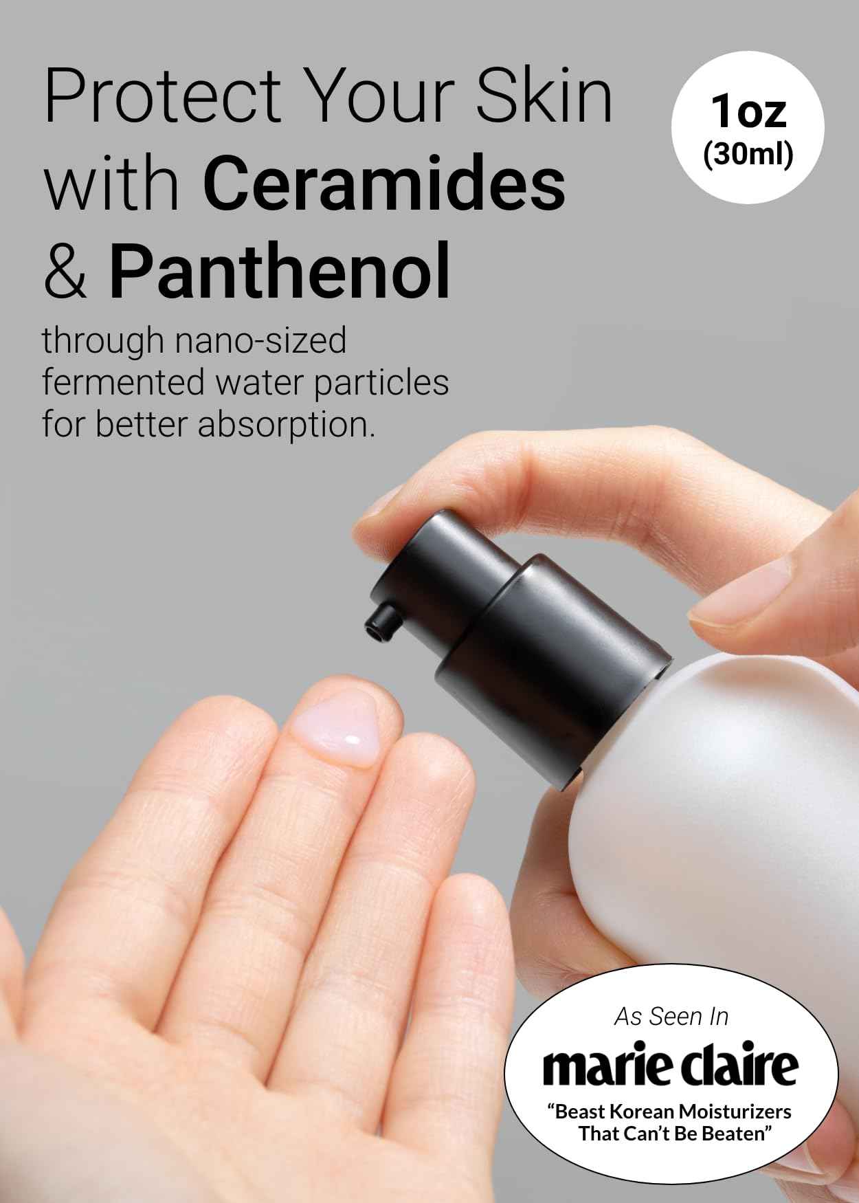 JUNG SAEM MOOL Essential Mool Cream 1 Fl Oz, Lightweight Watery Face Cream with Ceramide and Panthenol for Deep Hydration and Radiant Skin, Skin Barrier Support, Korean Foundation Makeup Prep