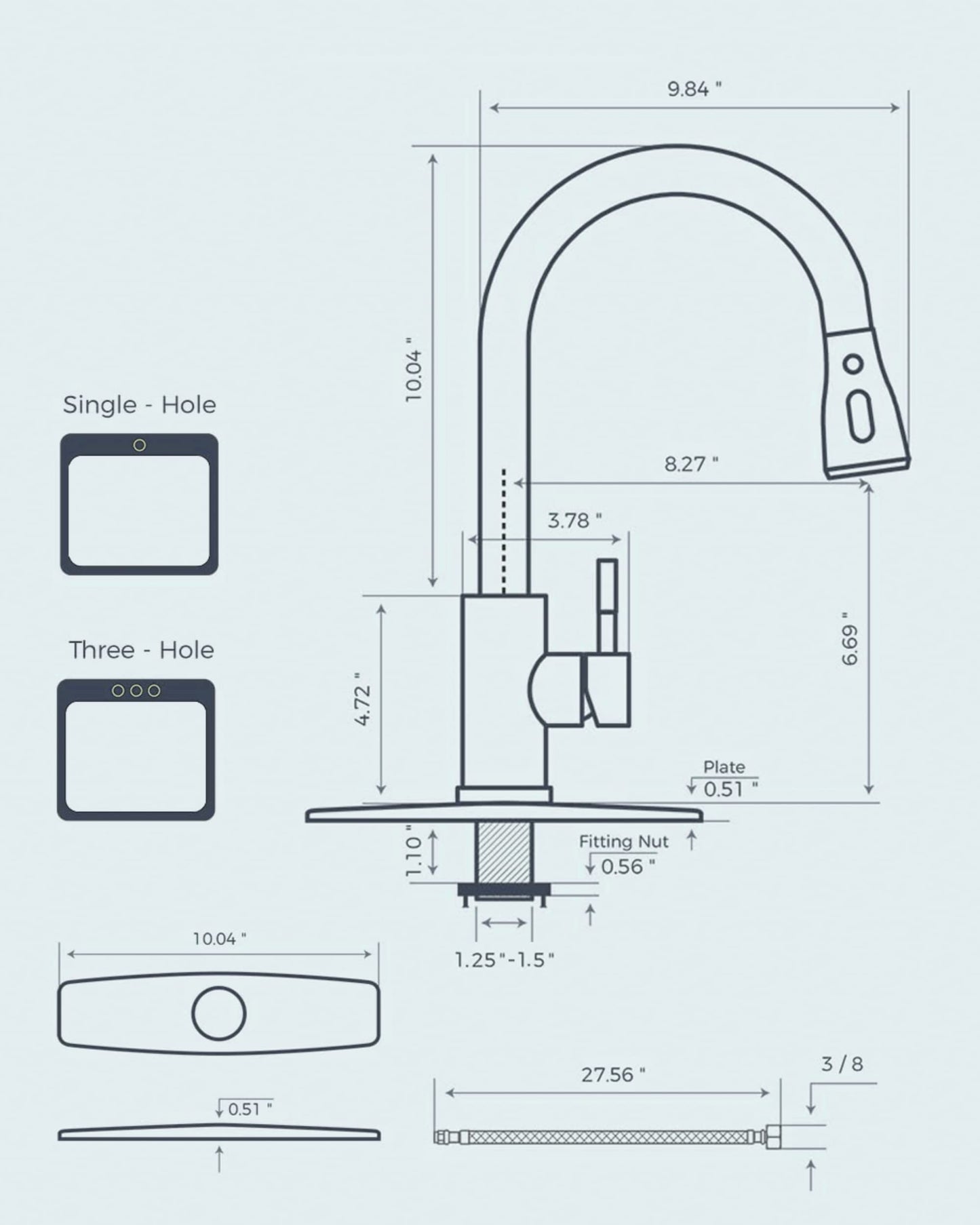 FORIOUS Black Kitchen Faucets, Kitchen Faucet with Pull Down Sprayer, High Arc Single Handle Stainless Steel Sink Faucets 1 or 3 Hole, Classic Kitchen Sink Faucets for Farmhouse Camper Laundry Rv Bar