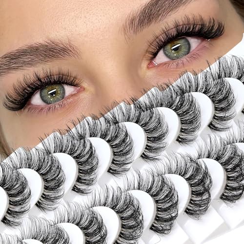 Veleasha Russian Strip Lashes D Curl 10 Pairs Pack