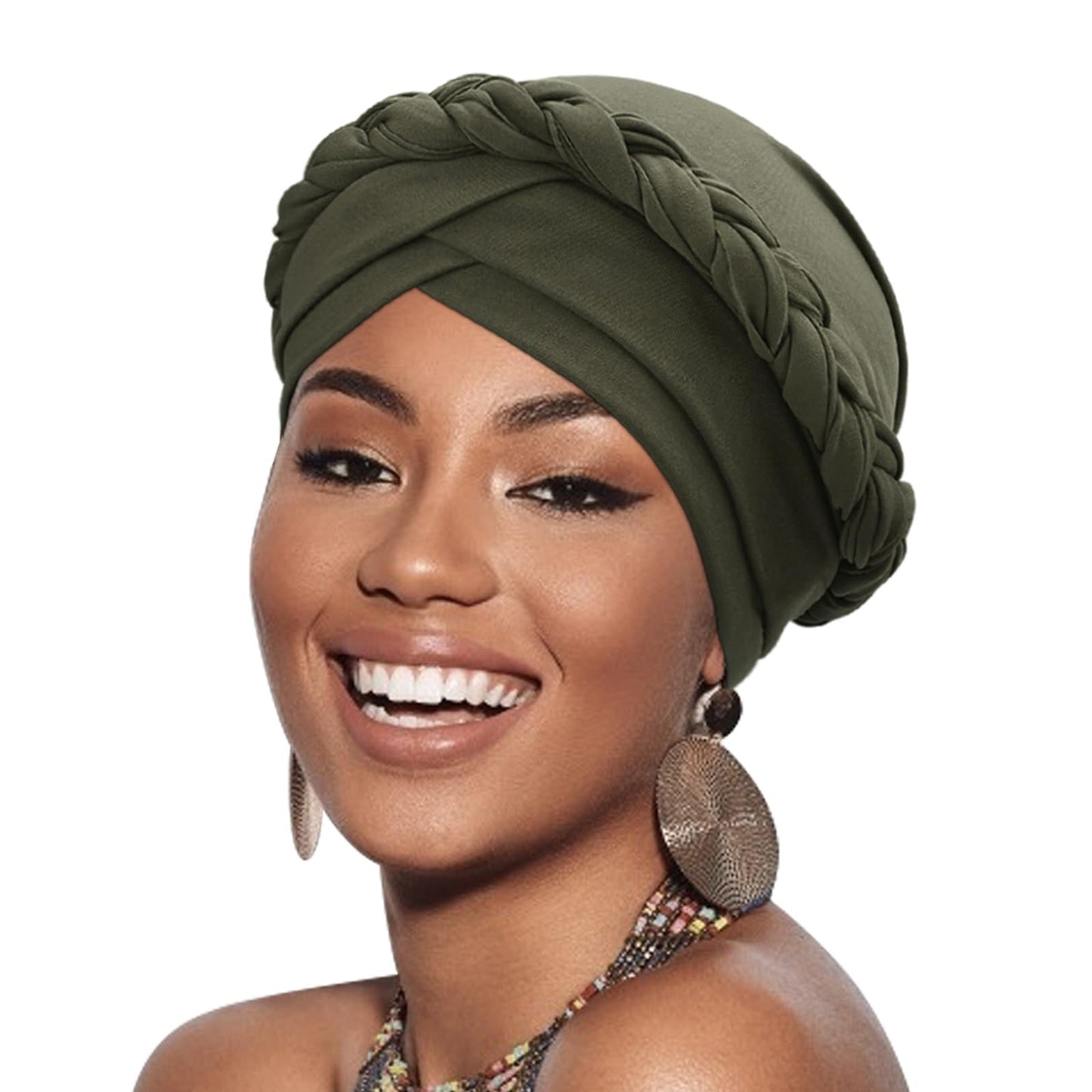 African Women Turban Caps Pre-Tied Twisted Turbans for Women Head Scarf for Women Hair Wraps Cover Beanie Cancer Chemo Headwear for Black Women