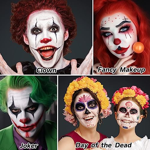BADCOLOR White Clown Face & Body Paint Kit 30g Water-Activated SFX Makeup for Halloween & Cosplay