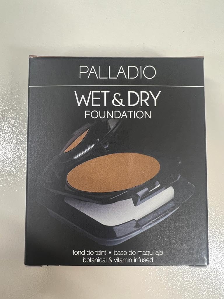 Palladio Dual Wet and Dry Foundation with sponge and Mirror, Squalane Infused, Apply Wet for Maximum Coverage or Dry for Light Finishing and Touchup, Minimize Fine Lines, All day Wear, Rich Mocha