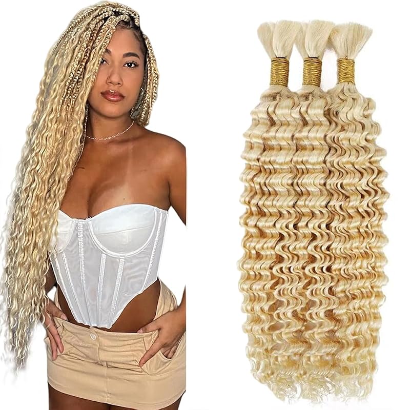 #613 Honey Blonde Deep Wave Human Hair Bundles - 12 Inch