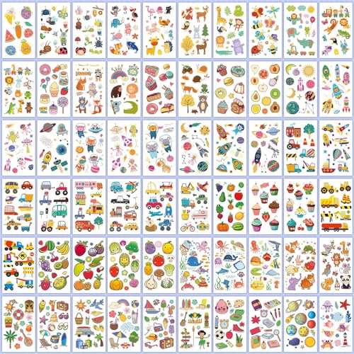 EMOME Temporary Tattoos for Kids, 2100+ Designs - 168 Sheets