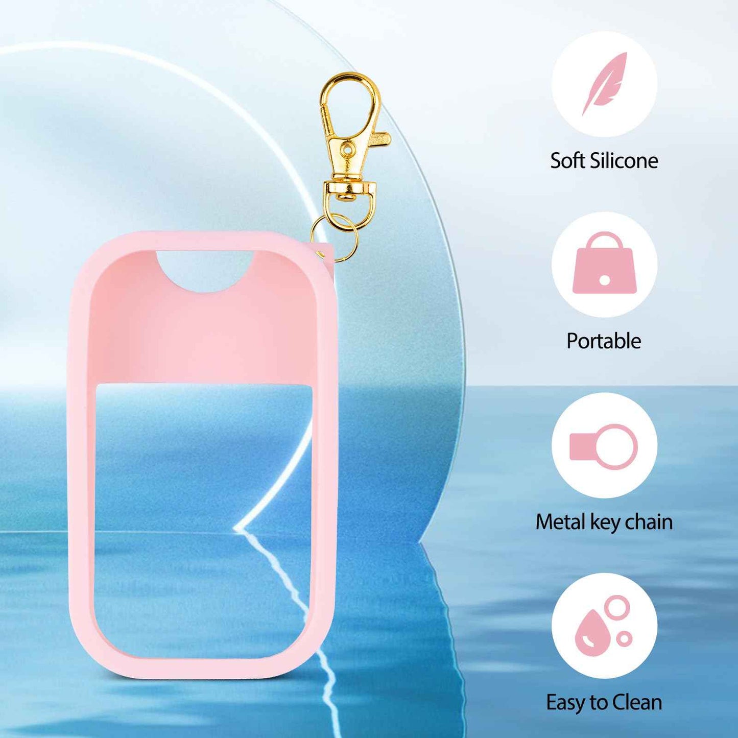 COCGVEL Silicone Case Compatible with Touchland Hand Sanitizer Spray, Protective Case with Keychain for Power Mist and Glow Mist 1 fl oz, Hand Sanitizer Spray Accessory (Colourful 1, 3 Pack)