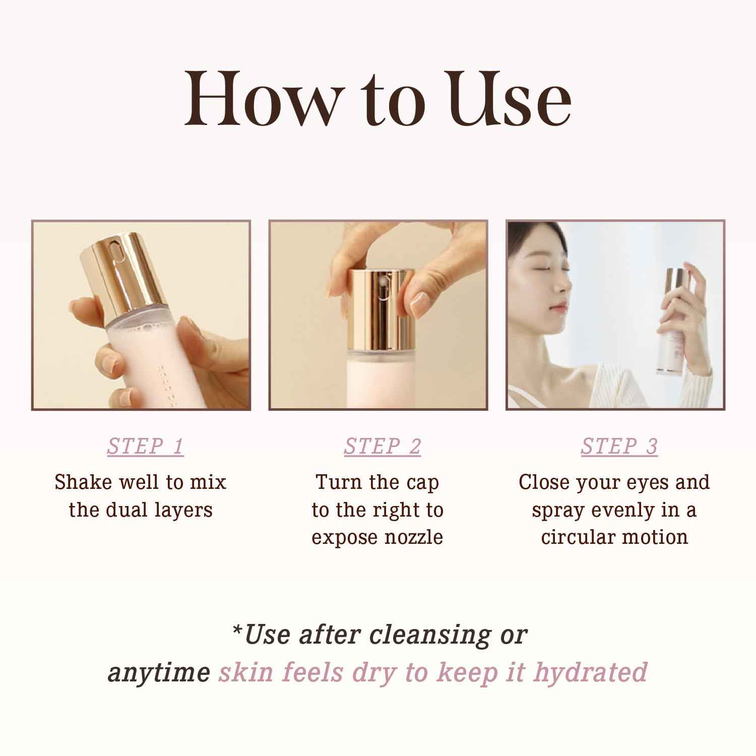 DEARDAHLIA Endless Skin Cream Mist 100ml - Vegan Dual-Layer Cream Mist for Balanced Moisture & Oil, Smooth, Radiant Skin. Perfect for Use Before or After Makeup. Korean Skincare.