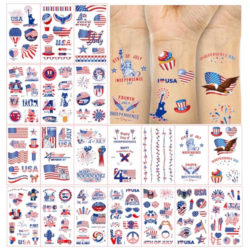 4th of July Decorations Temporary Tattoos