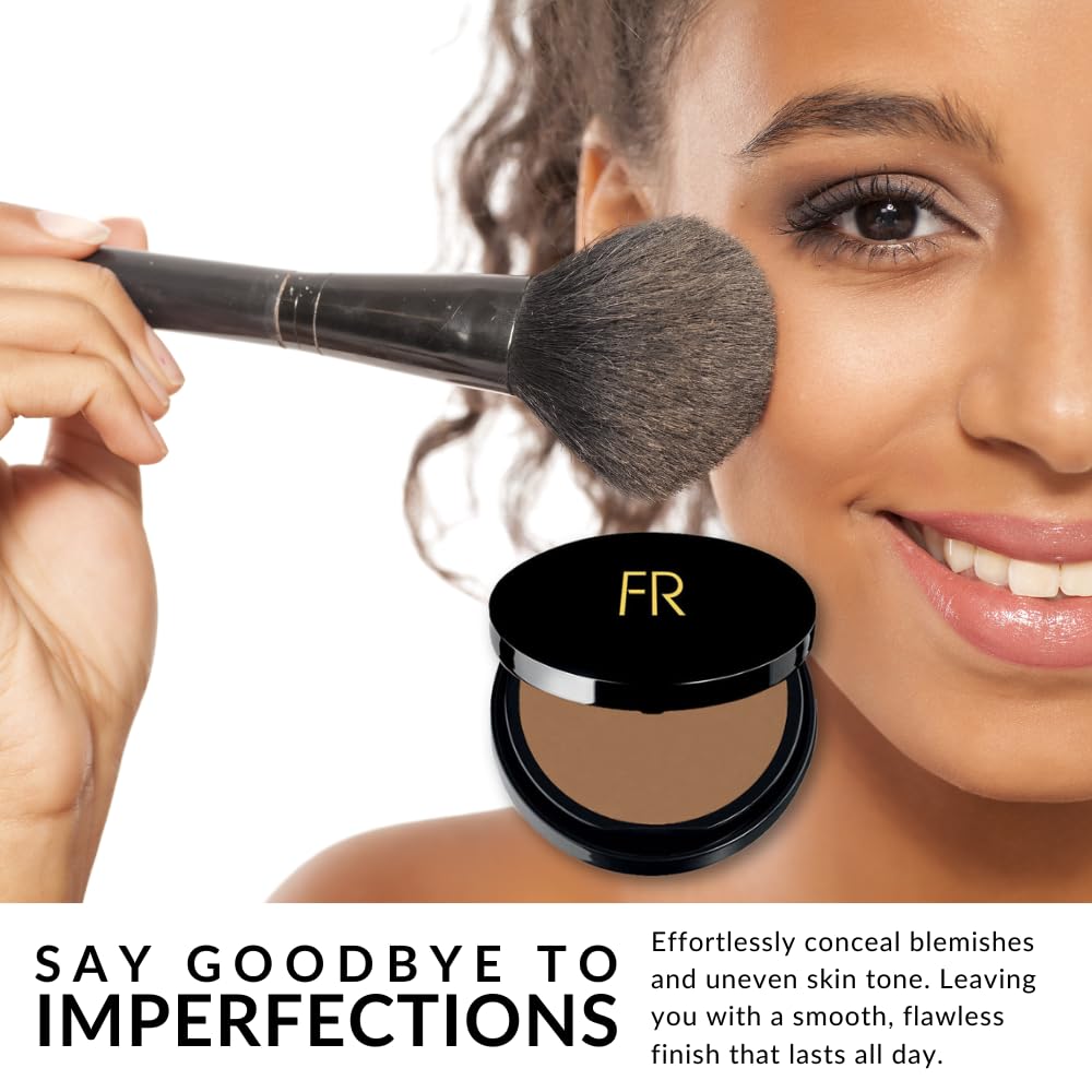 Luxury Oil Blotting Pressed Powder by Flori Roberts, Long Lasting Oil and Shine Control, Flawless Complexion for Women of Color or Deeper Skin Tones