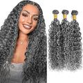 P1B Grey Water Wave Human Hair Bundles - 12" 3 Pack
