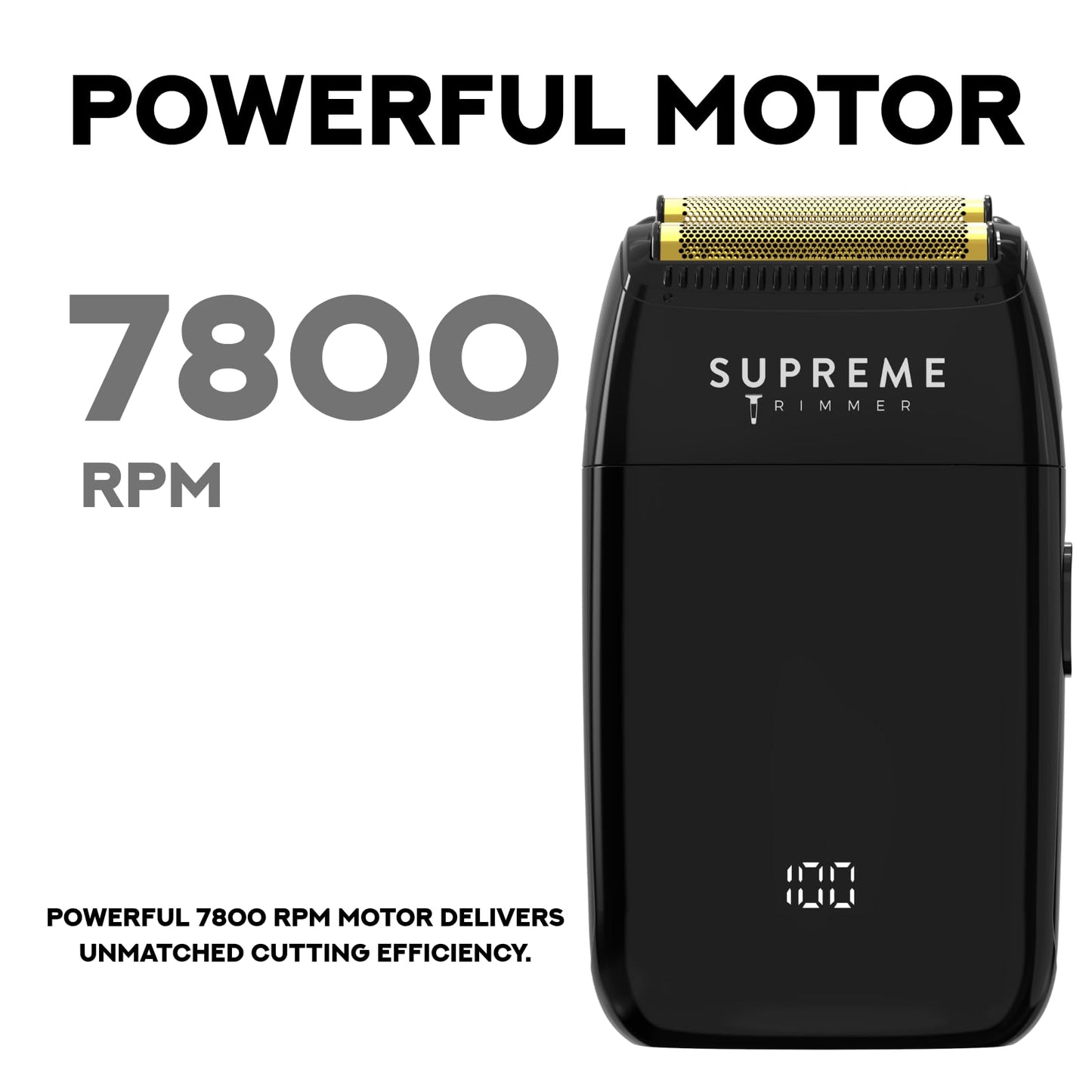 Supreme Trimmer Crunch Lite STF600 | Professional Double Foil Shaver for Men | Cordless & Corded, 60 Min Runtime, Hidden LED Display | Barber Face & Head Finishing Razor