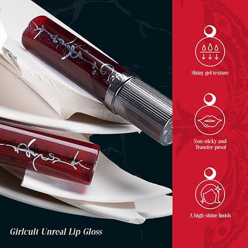 GIRLCULT Glass Shine Lip Gloss, Lightweight Hydrating Lip Oil, Jelly Texture, Long Lasting Non Sticky Lip Stain, Plumping Lip Gloss, Transfer Proof with Glossy Finish (J816)