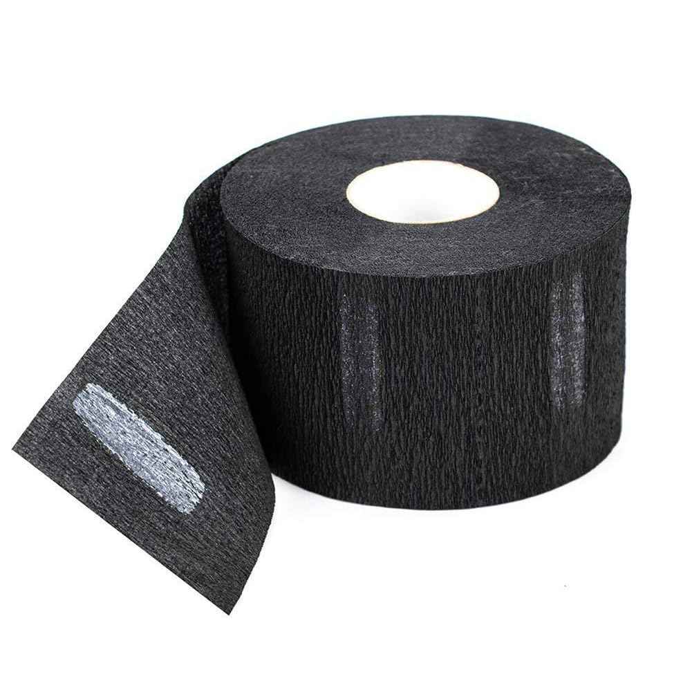 UUYYEO 2 Rolls Black Neck Paper Strips Barber Neck Band Hair Wrap Paper Styling Strips Hair Cutting Supplies for Salon Barber Shop