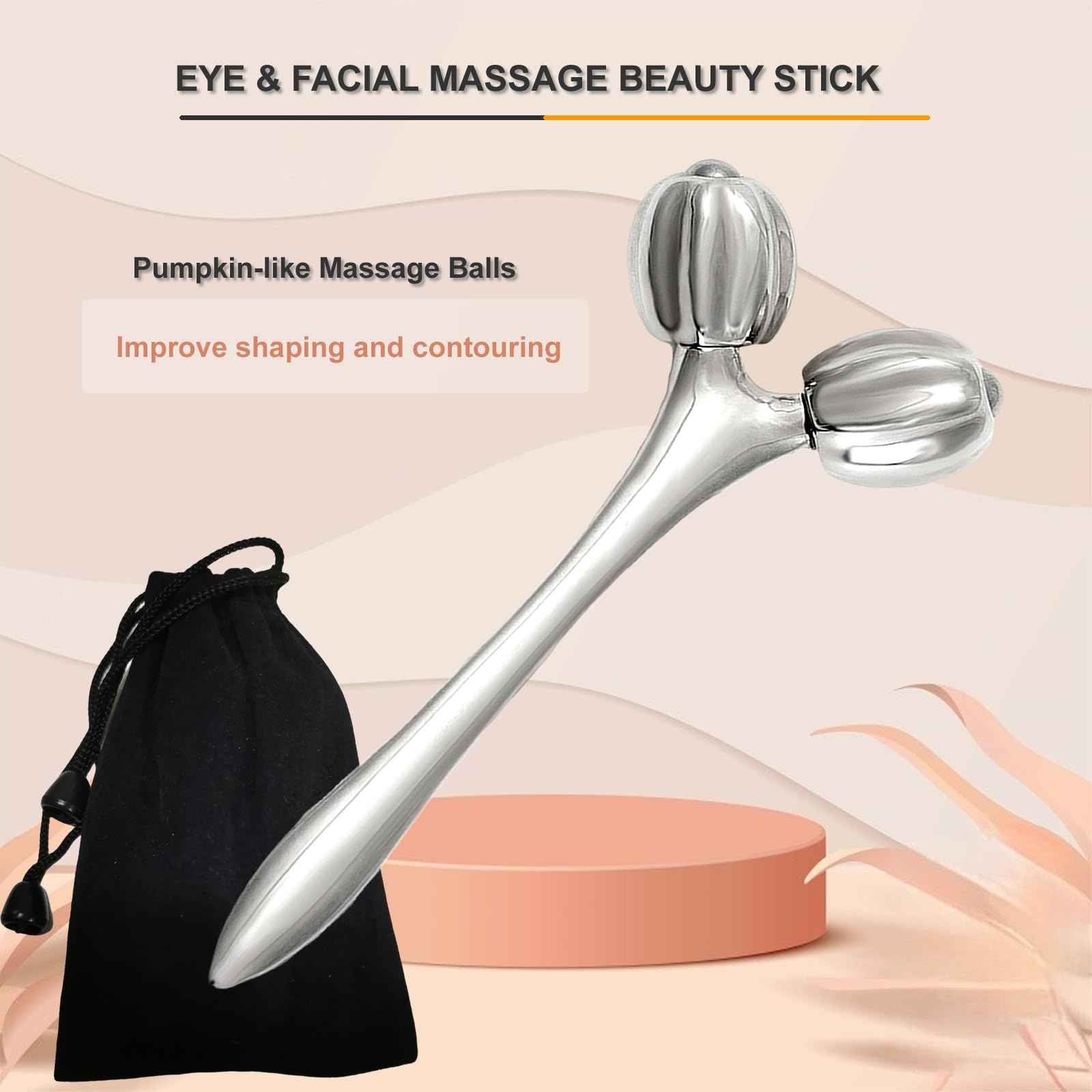 Hysotok Face & Body Massager - Stainless Steel Guasha Set for Wrinkle Reduction, Chin Lift & Skin Tightening (Silver)