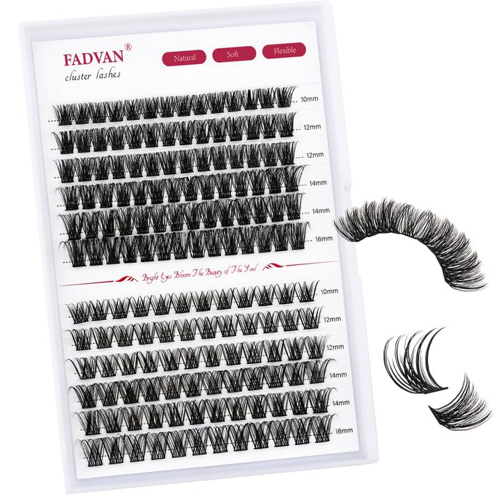 FADVAN D-Curl Lash Clusters - 156PCS DIY Eyelash Extensions