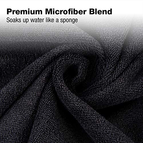 Eurow Microfiber Salon Towels 16x29 - 10 Pack Black
