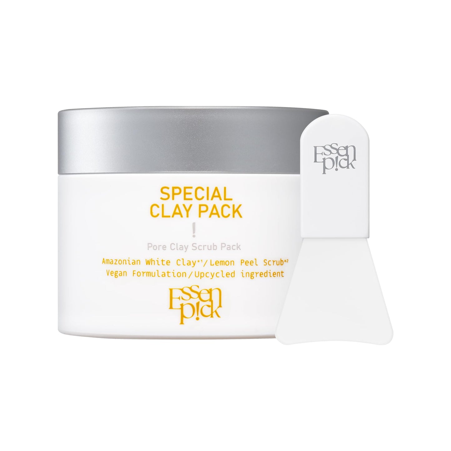 Essenpick Special Clay Mask + Scrub Pack – Dual-Action Pore Purifying & Exfoliating Treatment with Natural Exfoliants | Whipped Amazonian White Clay & Lemon Peel Scrub
