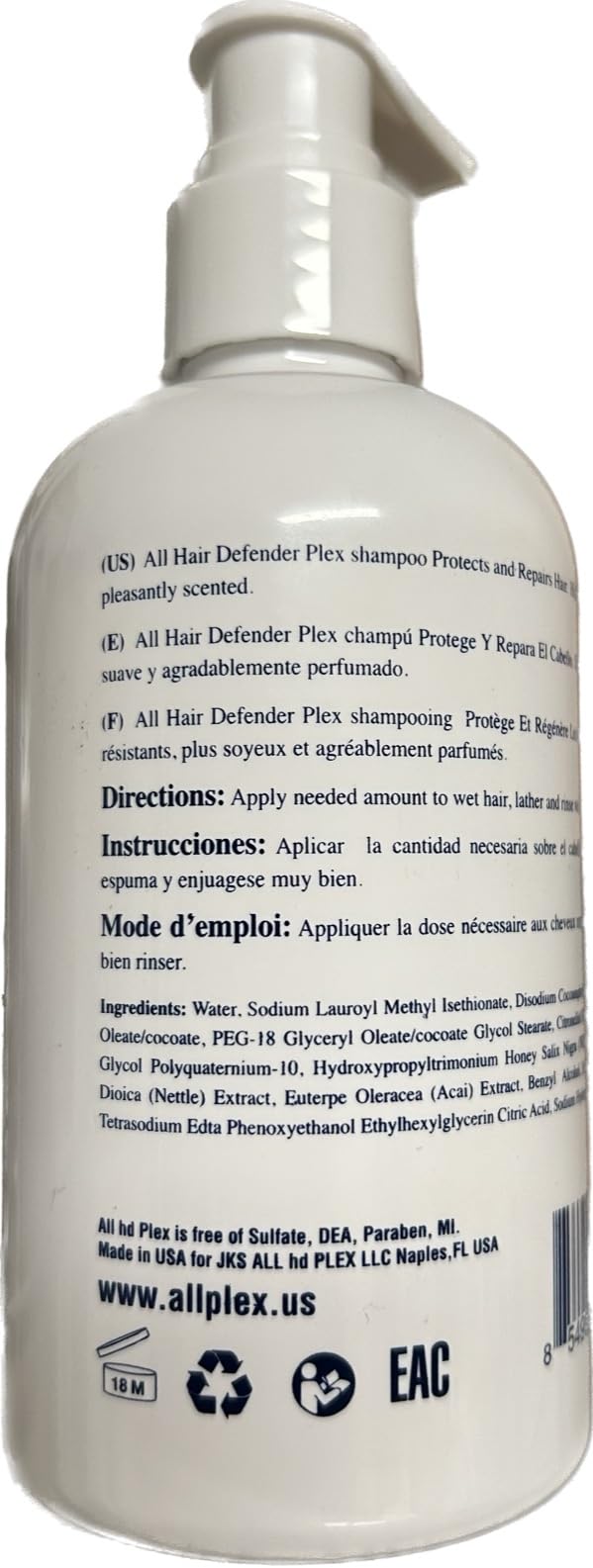 PLEX B.T Amazing Shampoo and Conditioner 8oz with Convenient Pump Duo