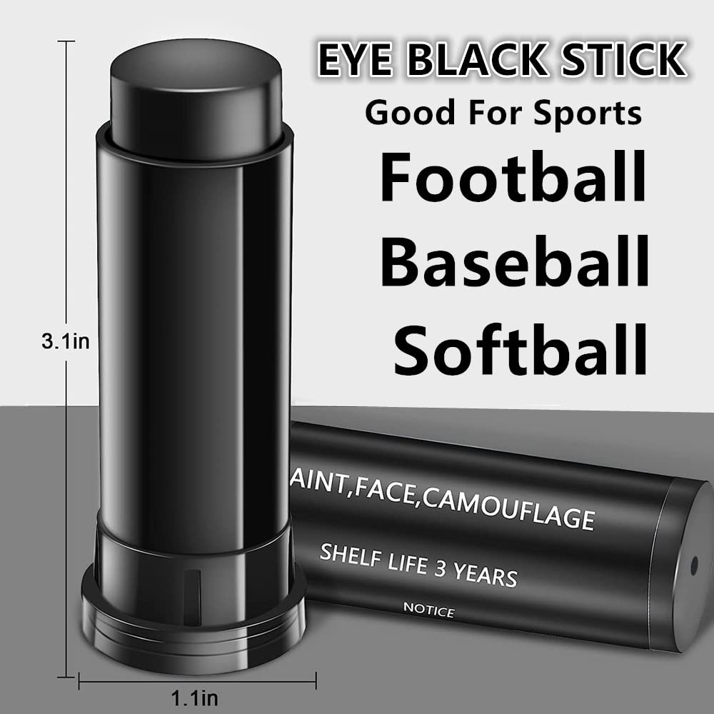 Go Ho Eye Black,Eye Black Stick for Sports,Easy to Color Black Face Paint Eye Black Football/Baseball/Softball,Football Stick Sports Eye Black Stick,Black Eye Makeup,1PC