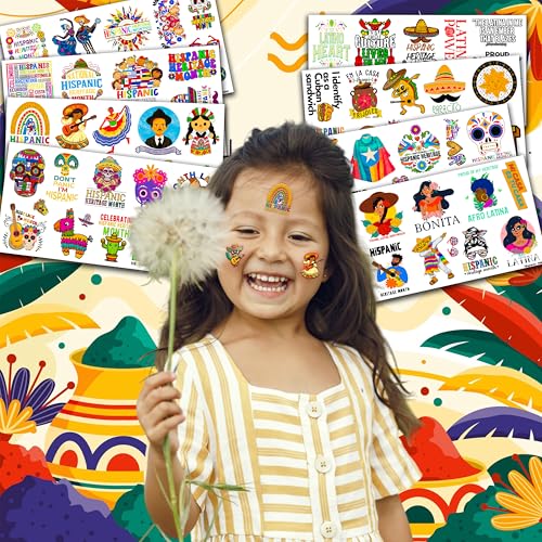 Hispanic Heritage Month Temporary Tattoos - 87 PC Tattoo Stickers