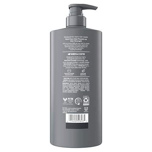 DOVE MEN + CARE Shampoo 1 count Fresh + Clean for Hair Refreshing & Strengthening, with Menthol, 28 fl oz (Pack of 2)