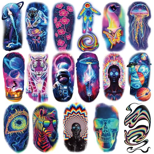 Cosmic Space Temporary Tattoos, 77 Sheets Waterproof Designs