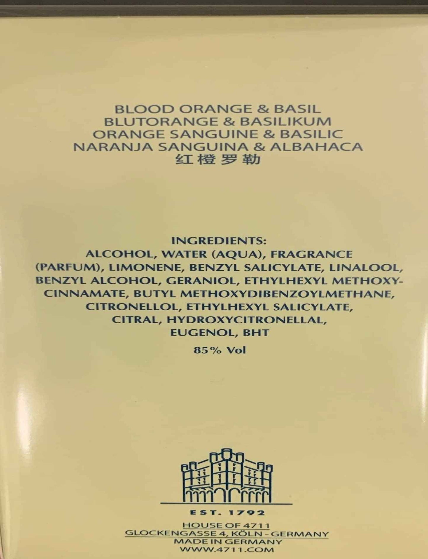 4711 Acqua Colonia Blood Orange and Basil Eau de Cologne Spray for Women, 1.7 Ounce