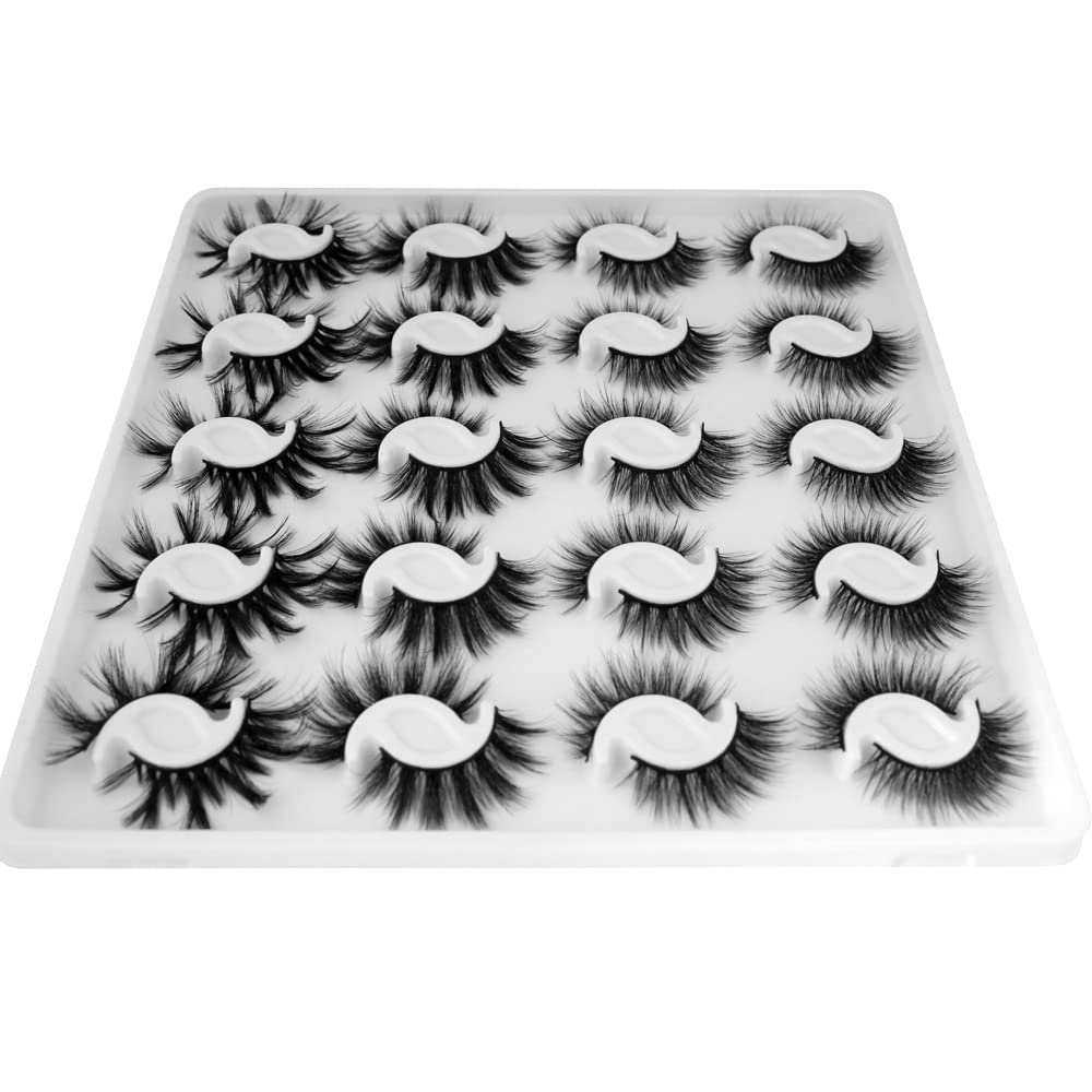 BlueSmurfs 20 Pairs Lashes Bulk 4 Styles False Lashes 3D Fluffy Festival Eye Lashes Christmas Fake Eyelashes Volume Pack