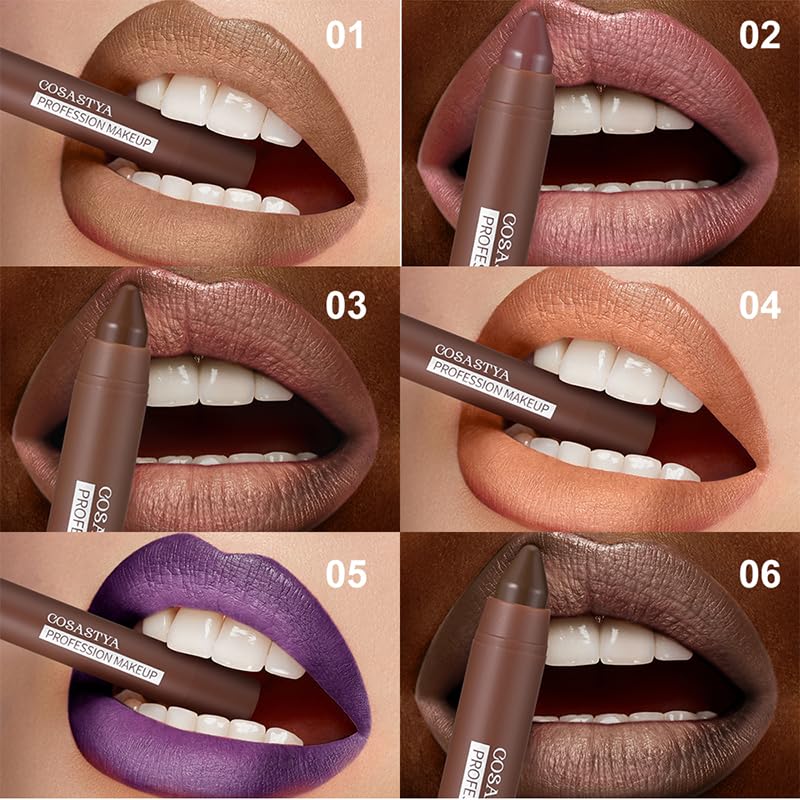 LIONDANCE Matte Crayon Lipstick Set 6pcs - Long Lasting