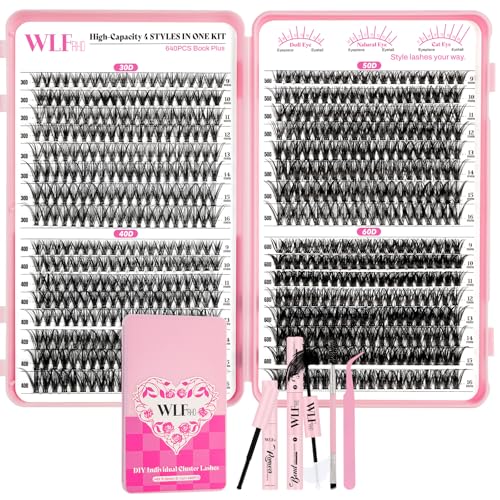 Lash Clusters Kit 640Pcs with Bond, Remover & Tools