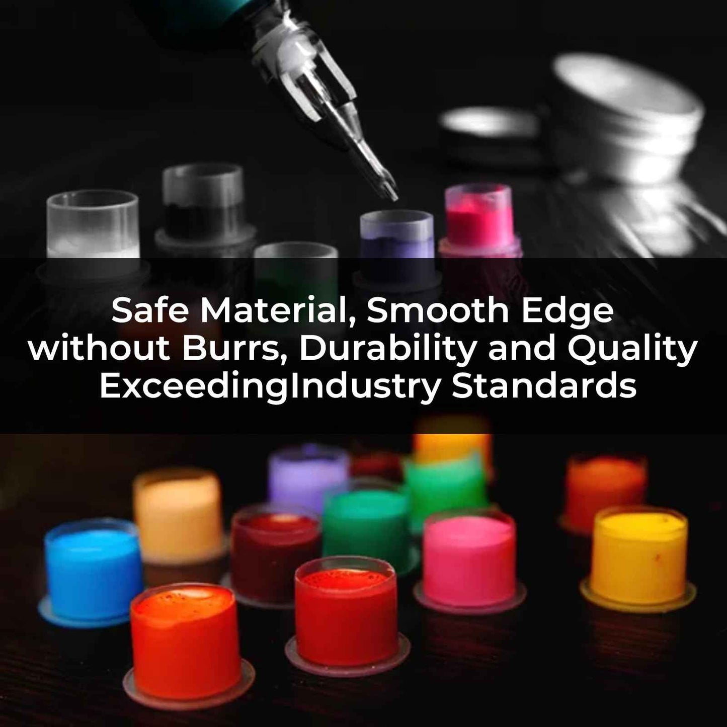 Tattoo Ink Caps with Base Full Size Tattoo Ink Cups-100pcs Clean Ink Cup for Tattoo Permanent Makeup Pigment Container Tattoo Accessories,Tattoo Ink,Tattoo Supplies (17×14mm(100PCS))