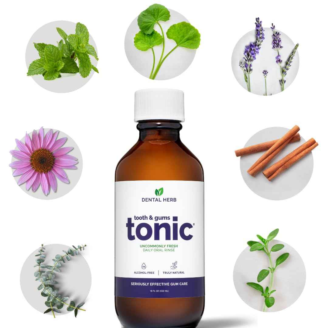 Soothe Gums & Freshen Breath Naturally | Herbal Oral Rinse with Essential Oils | Alcohol-Free, Fluoride-Free Mouthwash | Plant-Based Oral Care | Tooth & Gums Tonic by Dental Herb Company