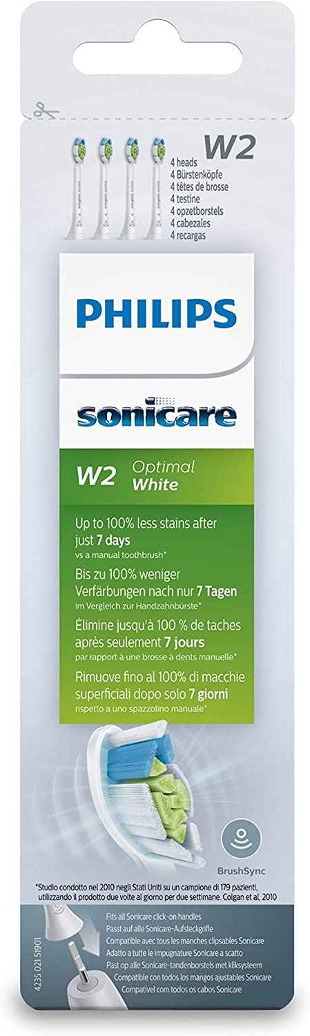 Philips Genuine Sonicare White Replacement Brush Heads, Pack of 4
