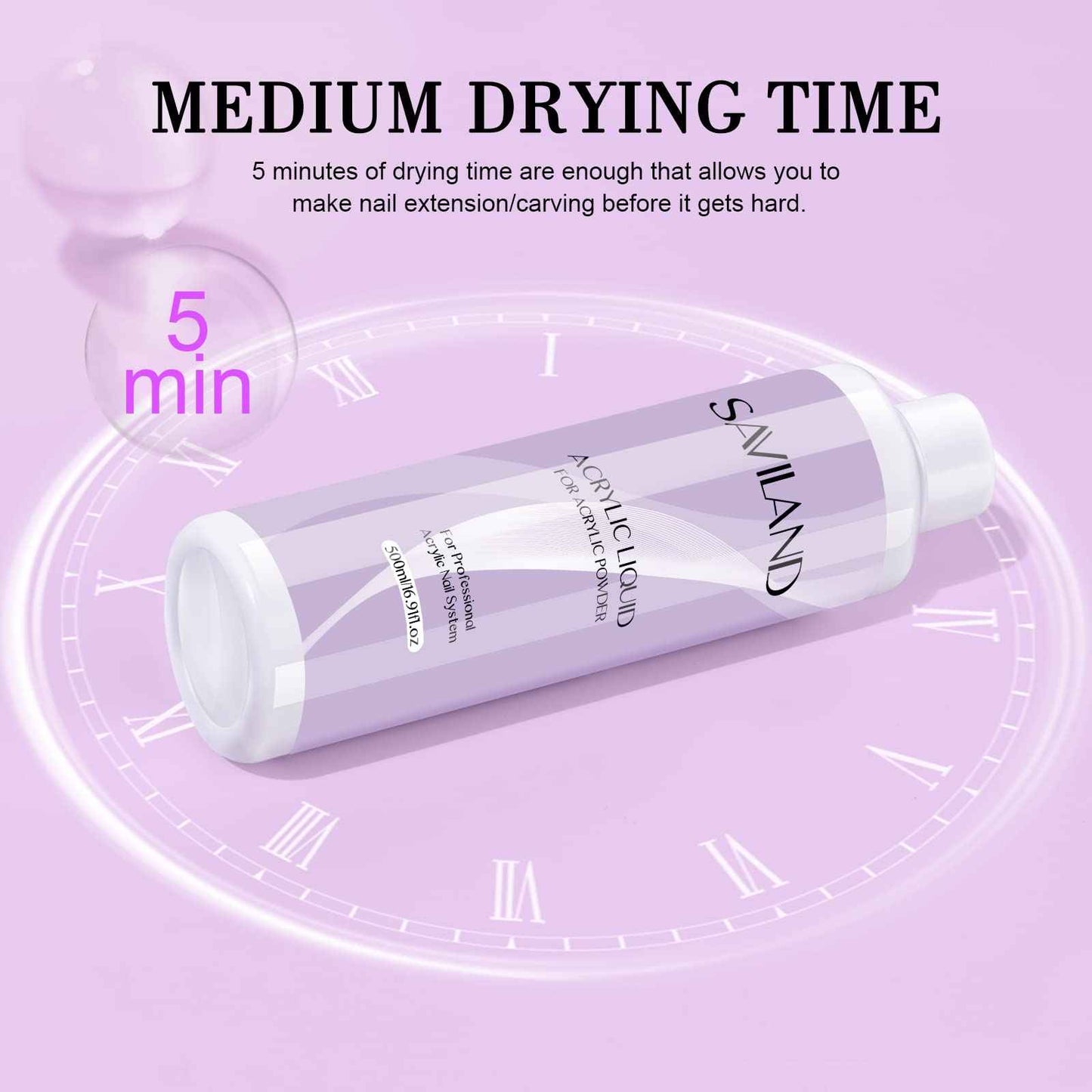 SAVILAND 16.91OZ/500ML Acrylic Liquid with 2024 Nail Primer No Lift