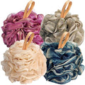 Fishent Loofah Bath Sponge 4 Pack - Soft Exfoliating Body Scrubber