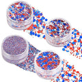4 Jar Patriotic Face Glitter Set - Red White Blue 4th of July