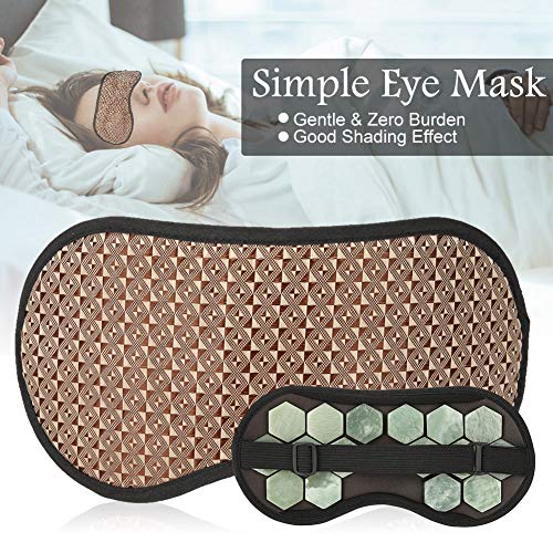 Sleeping Eye Mask, Soft Adjustable Jade Stones Eye Masks Magnet Therapy Eyeshade Eye Cover Masks for Sleeping Travel Naps, Home, Hotel(Green)