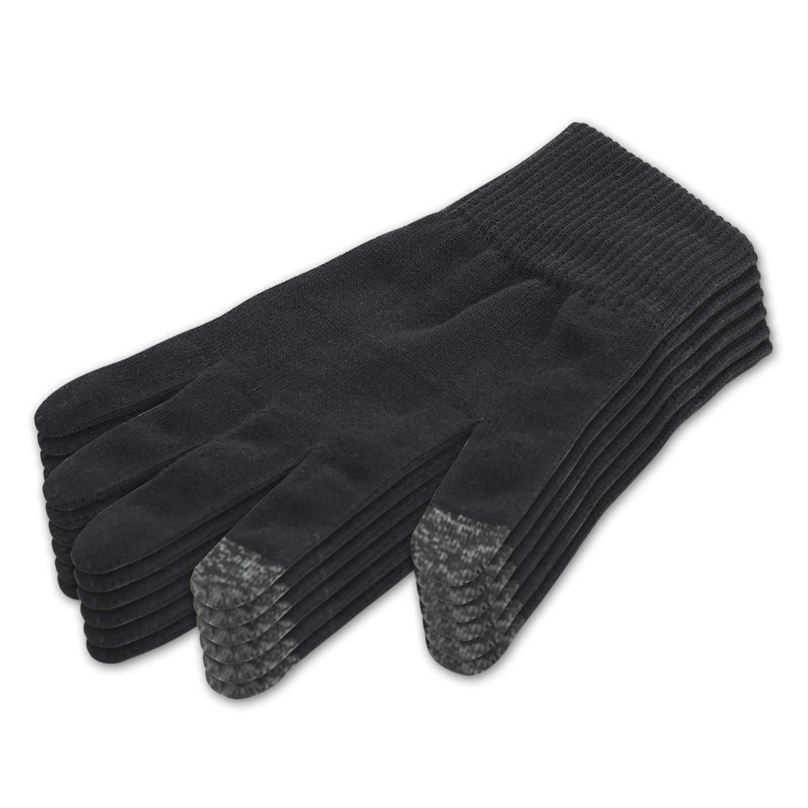 Donfri 6 Pairs Cotton Moisturizing Gloves Men Touchscreen Fingers for Eczema Dry Hands Hand Care Overnight Moisturizing (Large-Black)
