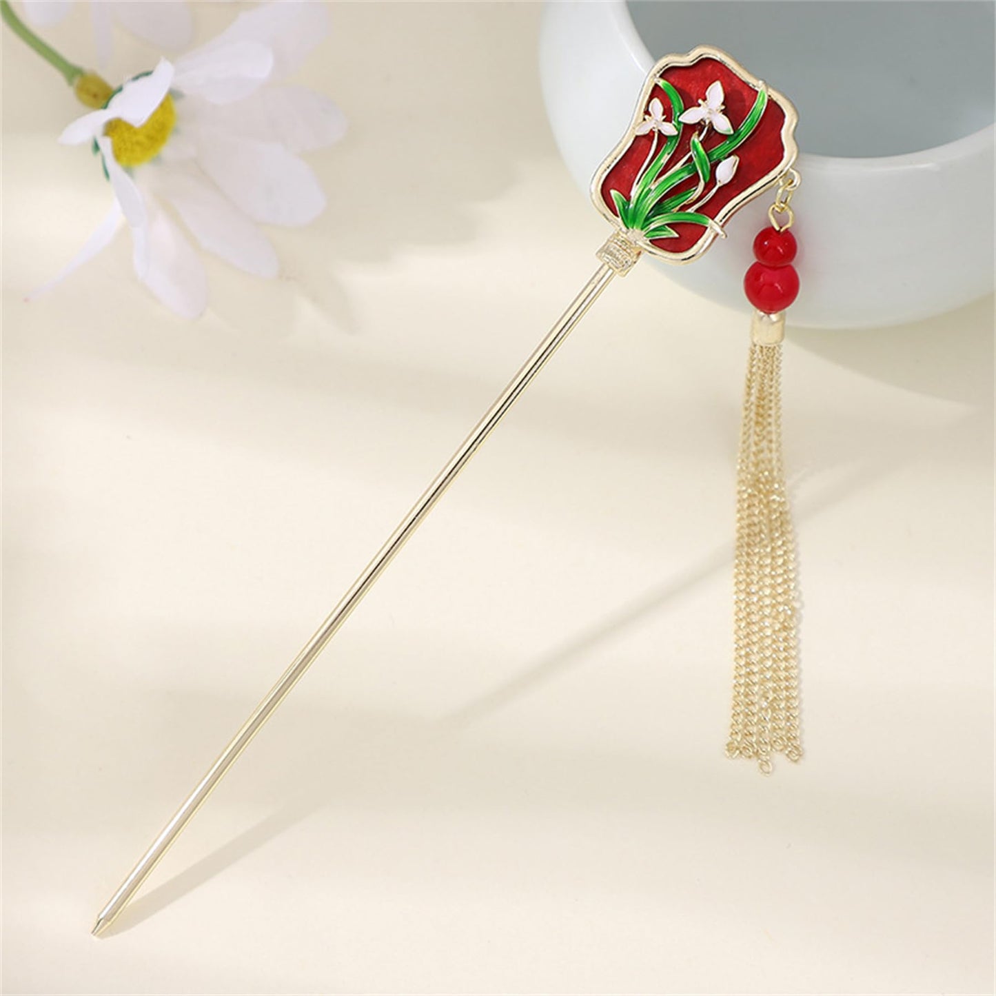 2PCS Metal Flower Hairpins Hair Stick Fork Sticks French Hair Pin Buns Hair Accessories for Women Girls #01