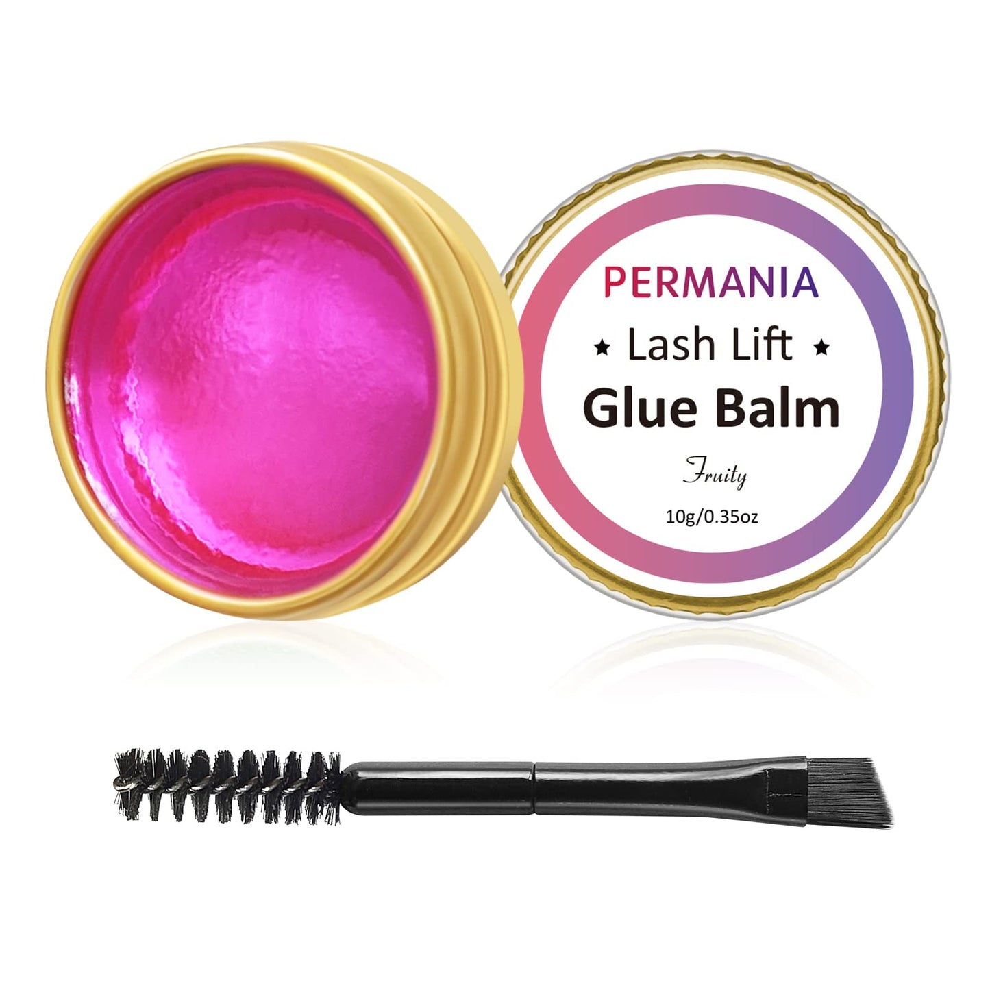 PERMANIA Lash Glue Balm, Eyelash Lifting Adhesives Strong Hold and Perfectly Shaped Eyebrows for Brow Lamination Kit, Lash Lift Balm Bright Colors & Fruity Flavours Fast Drying & Waterproof (Pink)