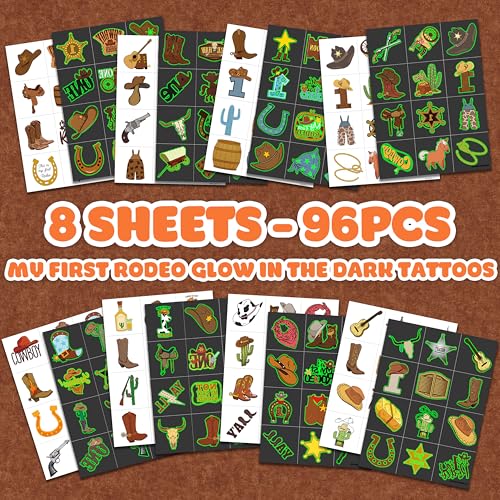 First Rodeo Temporary Tattoos - 96 PCS Western Party Favors