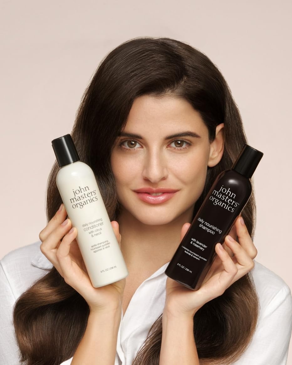 John Masters Organics | Daily Nourishing Shampoo with Lavender & Rosemary | USDA Organic | Purify Scalp | Sulfate Free | Clean Haircare 16 oz.