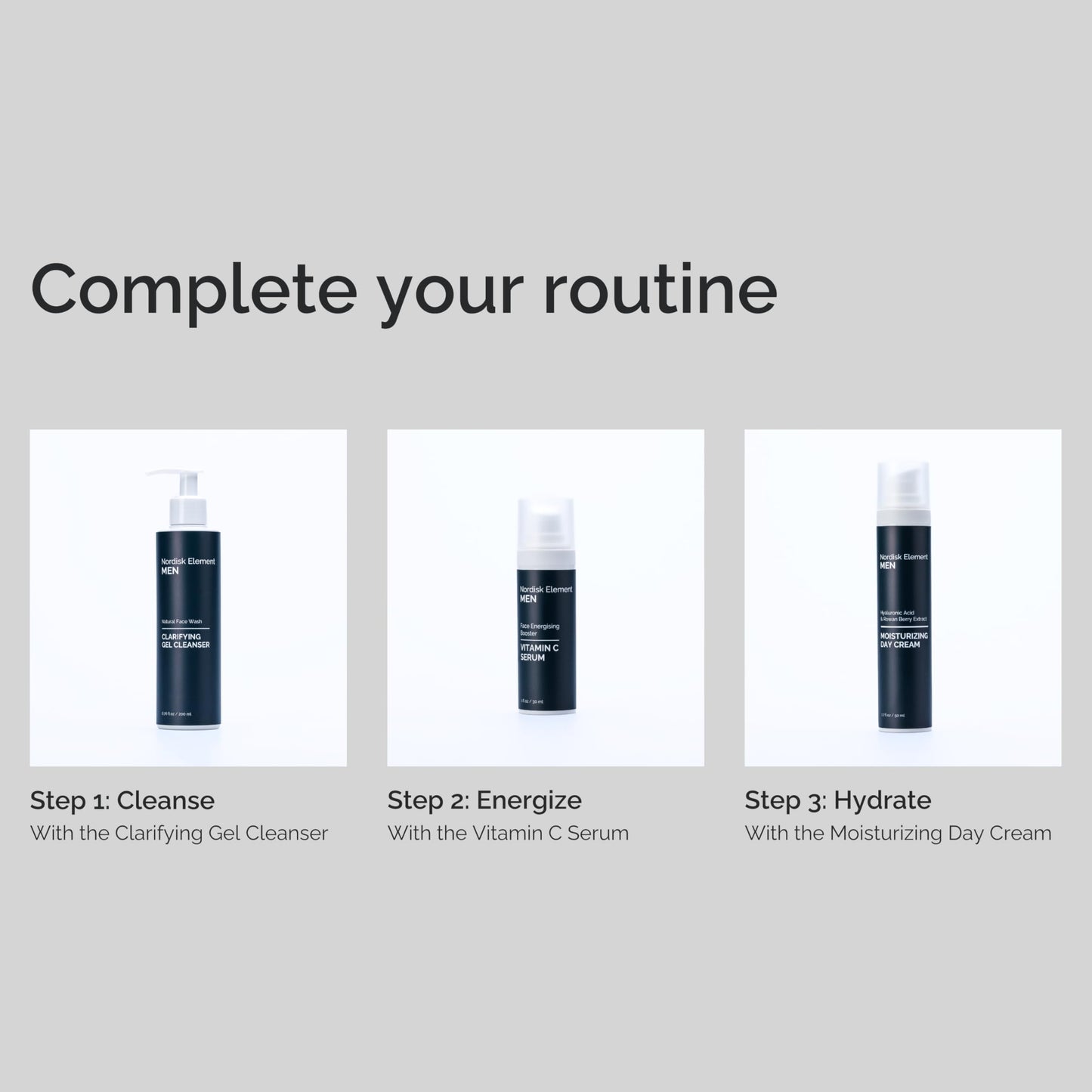 Nordisk Element Vitamin C Face Serum for Men with Hyaluronic Acid – Brightening Anti-Aging Face Serum for Dark Spots, Uneven Tone, and Wrinkles – Hydrating Daily Moisturizer with Citrus Aroma, 1 Fl Oz