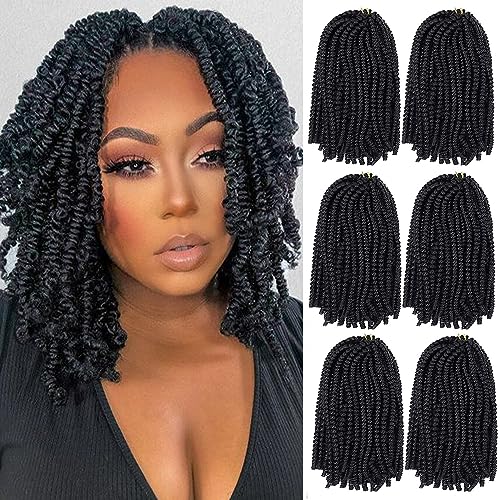 Spring Twist Hair 10 Inch Spring Twist Crochet Hair 6 Packs Spring Twist Braiding Hair For Butterfly Locs Soft Locs Low Temperature Synthetic Fiber Fluffy Hair Extensions (10 Inch,T30)