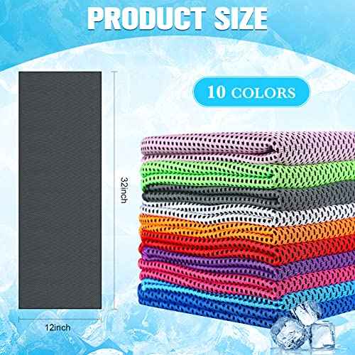 Maitys 300 Pcs Cooling Towel for Hot Weather, 32 x 12 Inch Microfiber Ice Sweat Towel for Neck and Face Breathable Sport Rags for Athletes Gym Yoga Workout