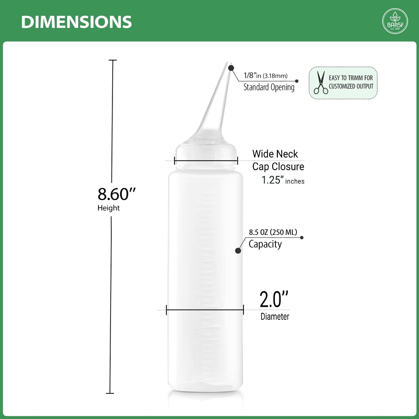 Bar5F Applicator Bottle with Angled Tip 8.5 ounce (Pack of 3)