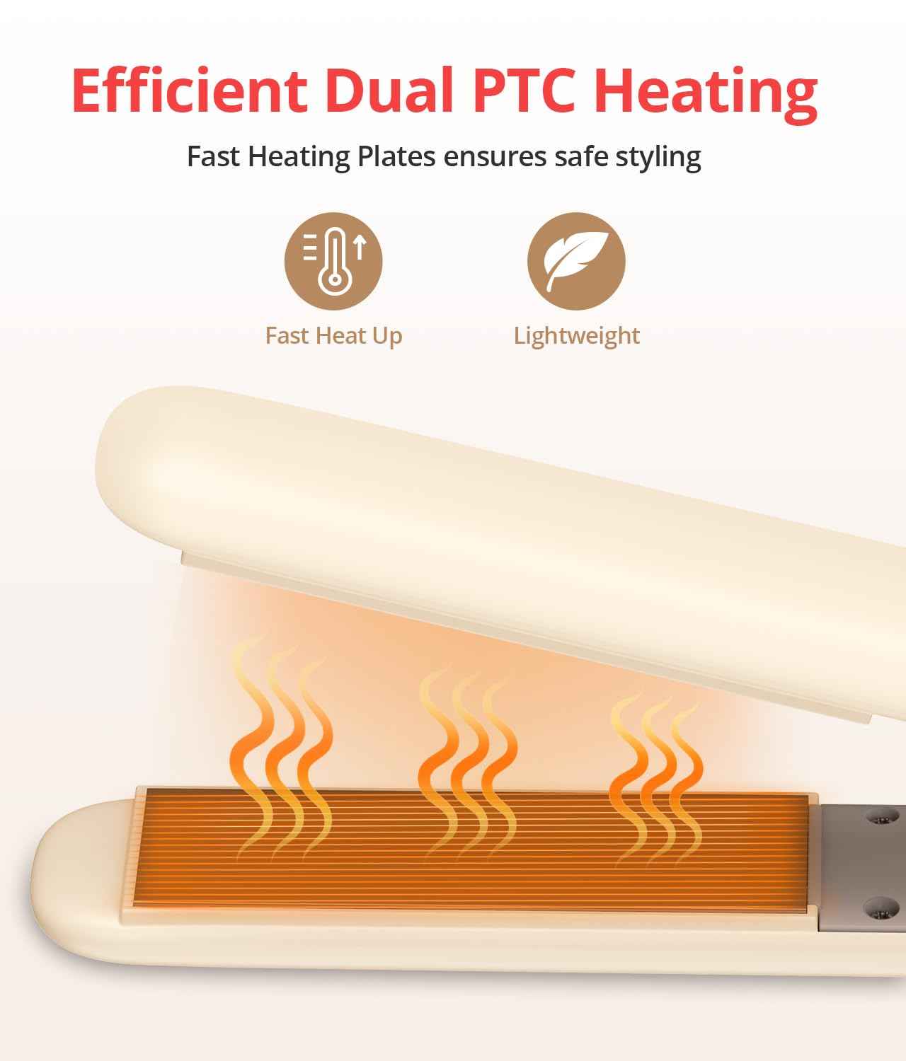 2-in-1 Hair Straightener and Curling Iron, 1" Ceramic Flat Iron & Curling Wand with Ionic & Plant Coating, 6 Adjustable Temperatures, Automatic Shut-Off, Reduces Frizz for Shinier, Smoother Hair