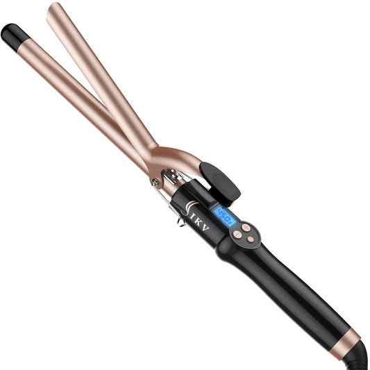 3/4 Inch Extra Long Barrel Curling Iron, Ceramic Tourmaline Curling Wand Professional Dual Voltage