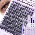 Wispy Lash Clusters Kit Natural Look Lash Clusters DIY Lash Extension Kit 10-18mm Cluster Eyelash Extensions Kit Lash Bond and Seal Lash Tweezers Individual Lashes Cluster Kit DIY Lash at Home