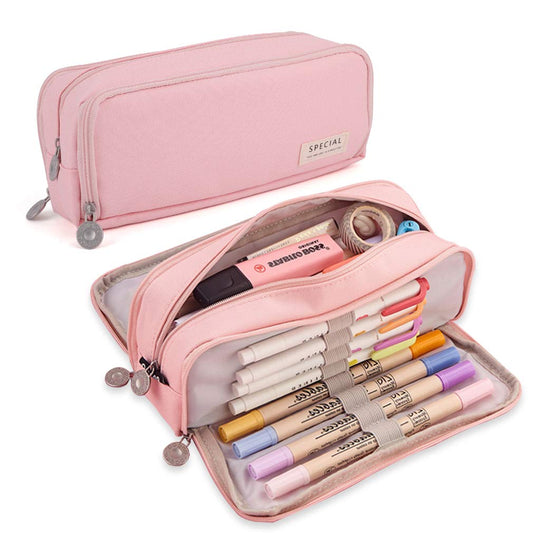 iSuperb Large Pencil Case 3 Compartments Pencil Pouch Big Capacity Pencil Bag for Kids Teen Girls Boys Student School Supplies Oxford Organizer Pen Bag Cosmetic Makeup Pouch