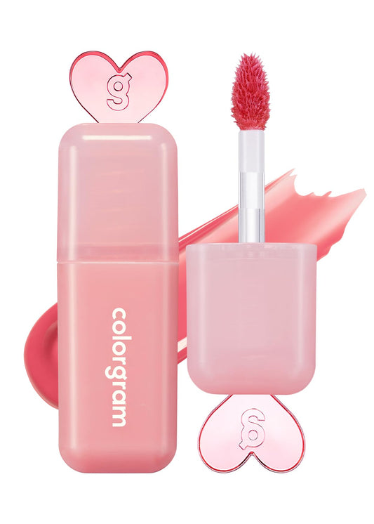 COLORGRAM Juicy Drop Tint 03 Litchi Luster | Juicy Lip Gloss, Glowing Lip Stain with Fruity Colors, Buildable & Blendable, Highly Pigmented